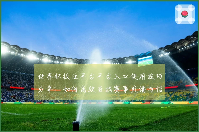 世界杯投注平台平台入口使用技巧分享：如何高效查找赛事直播与信息